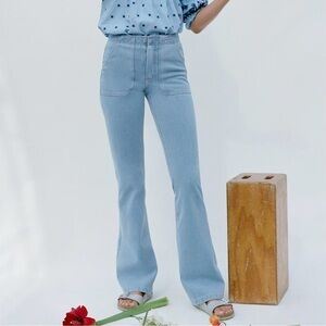 Anthropologie Pilcro The Icon High-Rise Flare Jeans Blue Sz 6